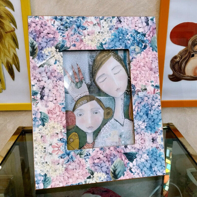 Portafoto in legno “fiori Ortensie” 10×15